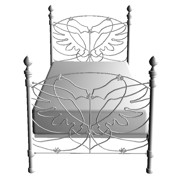 天使のベッド(クリスタ、コミスタ、フォトショ用の3D素材)