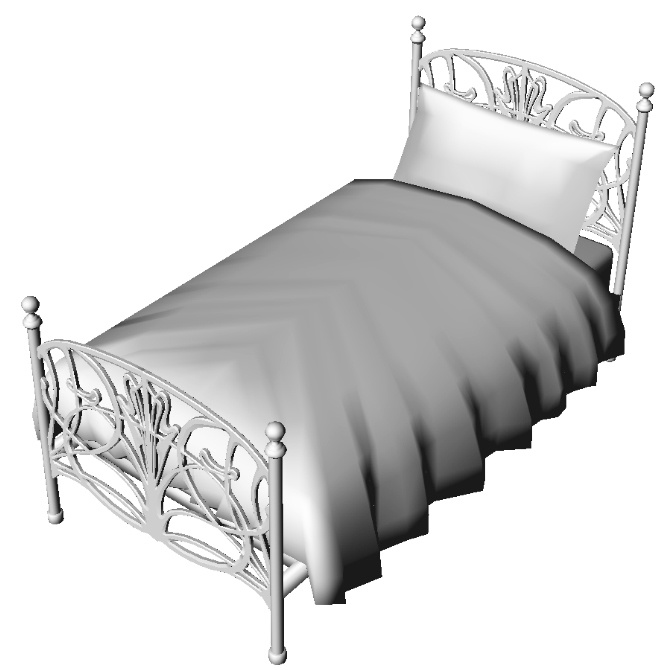 アールヌーボー調のベッド クリスタ コミスタ フォトショ用の３ｄ素材 Laplace D Booth