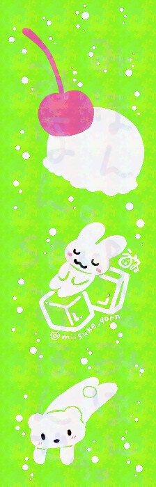 クリームソーダ＆動物絵栞