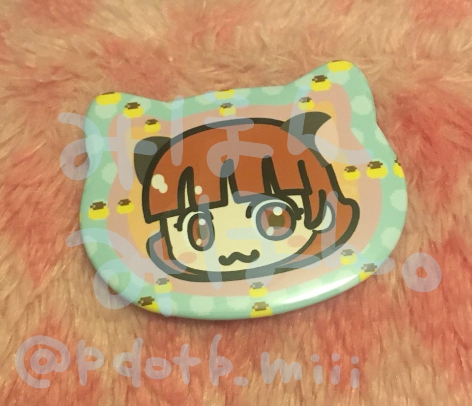 野々原茜猫型カンバッジ