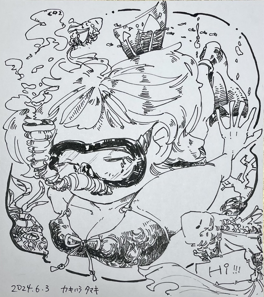 ミニ色紙《diving》