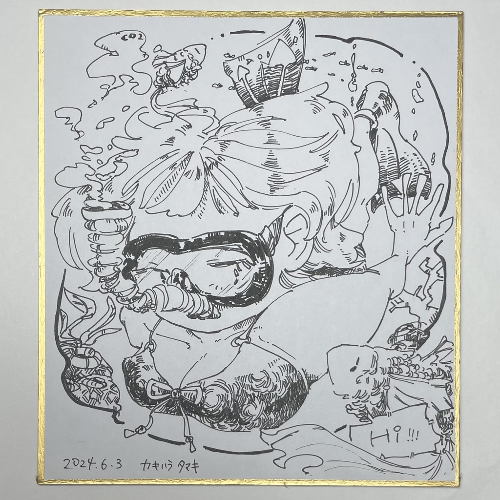 ミニ色紙《diving》