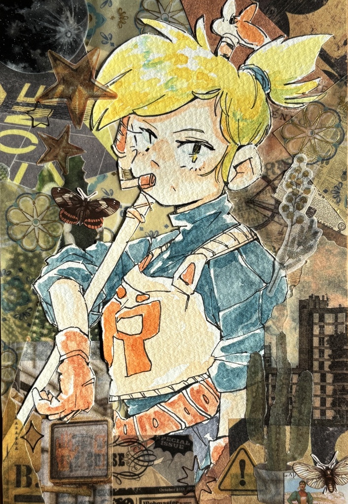 コラージュポストカード《ロン･リー》