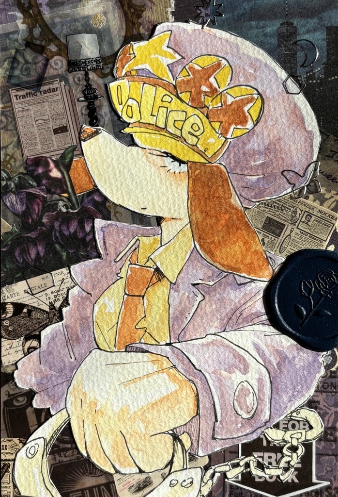 コラージュポストカード《ナタリー》