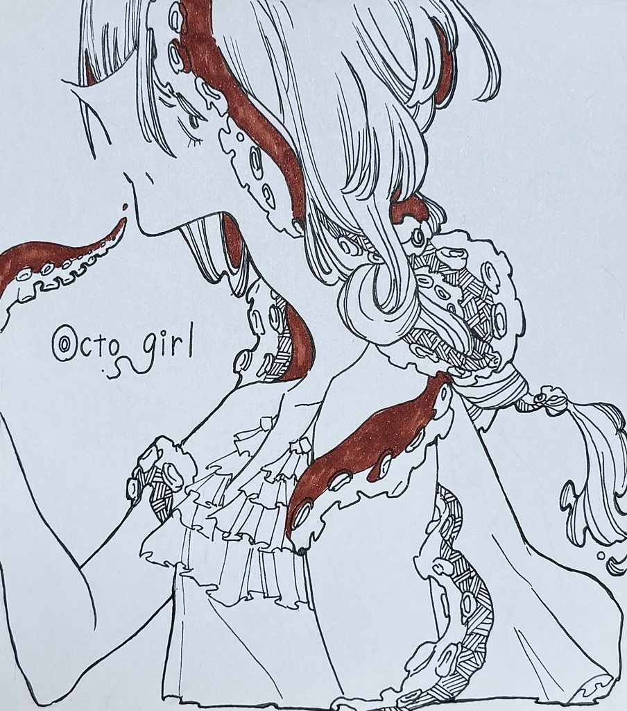 カラーミニ色紙《Octo girl》