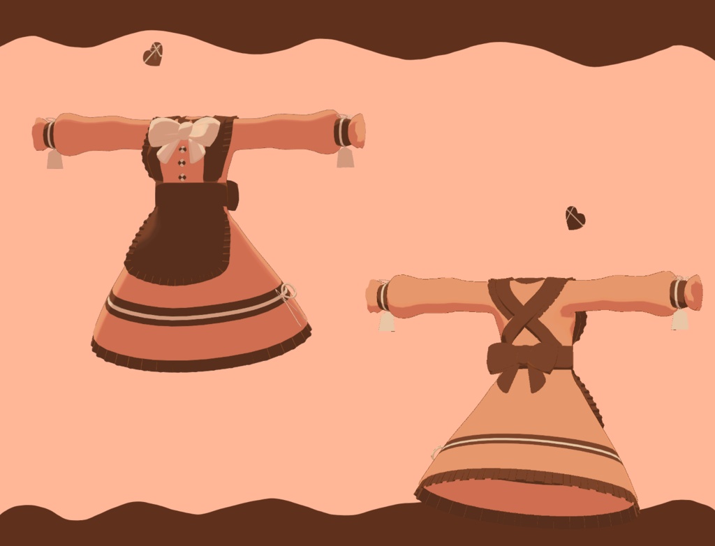 【色パターン追加!】メープルちゃん向けエプロンドレス