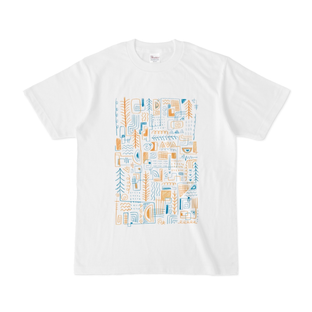 Tシャツ　blue and orange