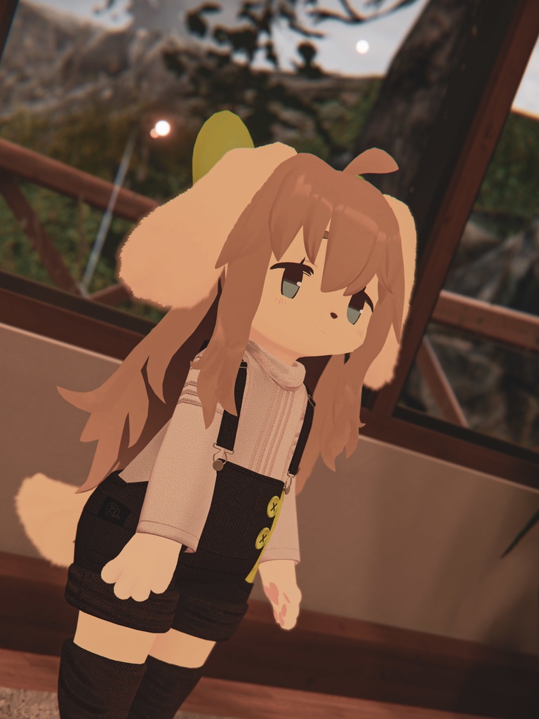 【VRChat想定3Dモデル】オーバーオールコーデ「Reindeer」