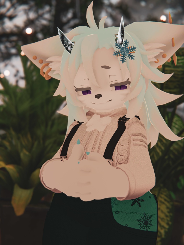 【VRChat想定3Dモデル】オーバーオールコーデ「Reindeer」