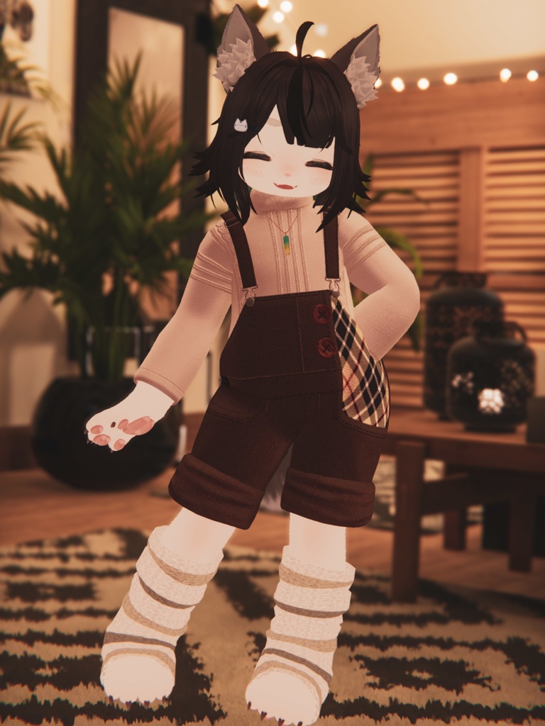 【VRChat想定3Dモデル】オーバーオールコーデ「Reindeer」