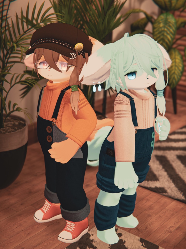 【VRChat想定3Dモデル】オーバーオールコーデ「Reindeer」