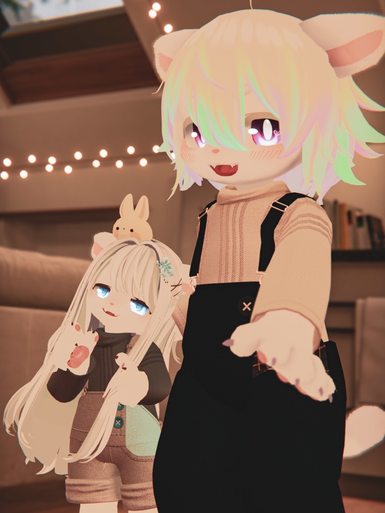 【VRChat想定3Dモデル】オーバーオールコーデ「Reindeer」
