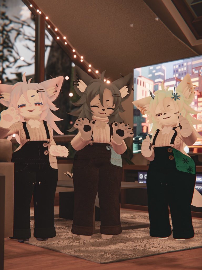 【VRChat想定3Dモデル】オーバーオールコーデ「Reindeer」