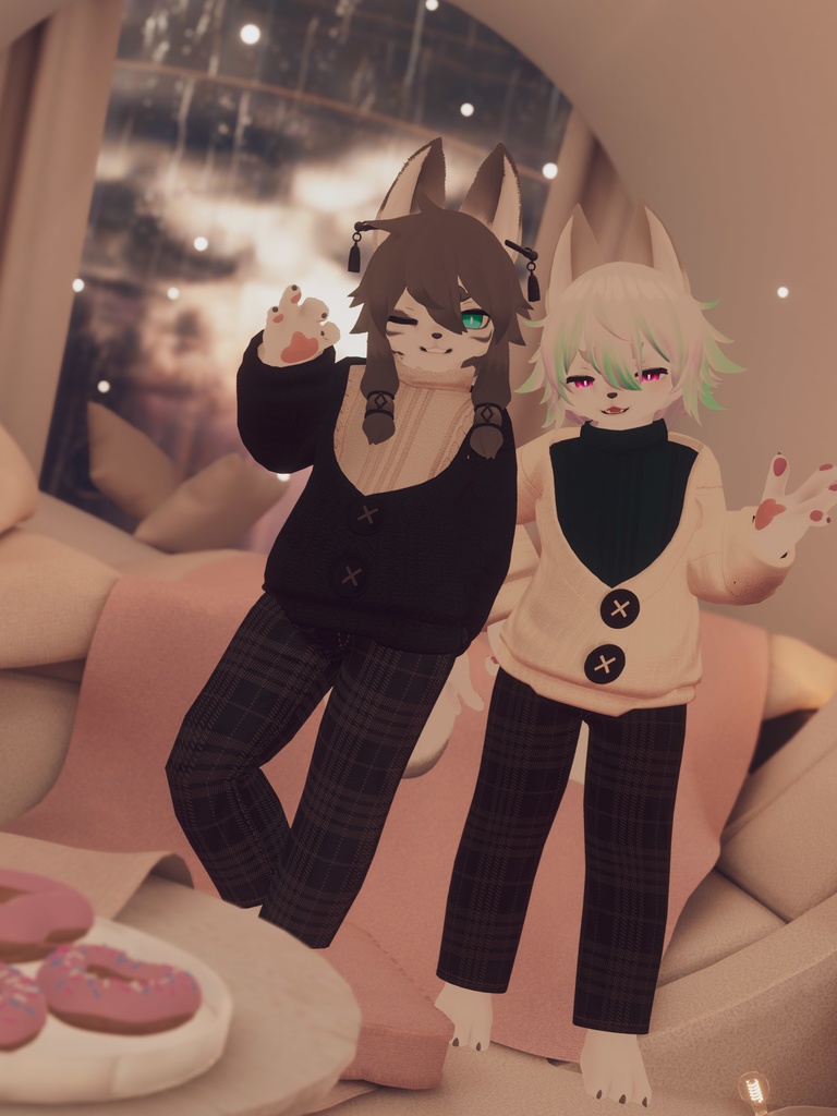 【VRChat想定3Dモデル】カーディガンコーデ「ChocoMoca」