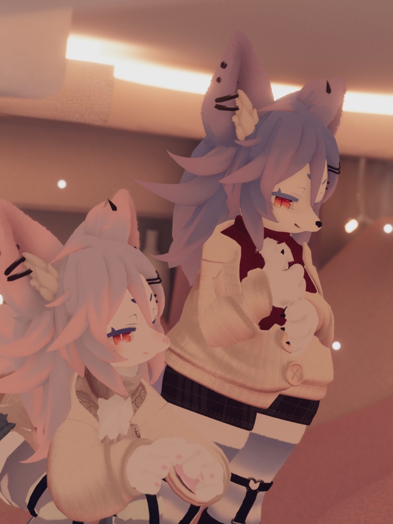 【VRChat想定3Dモデル】カーディガンコーデ「ChocoMoca」