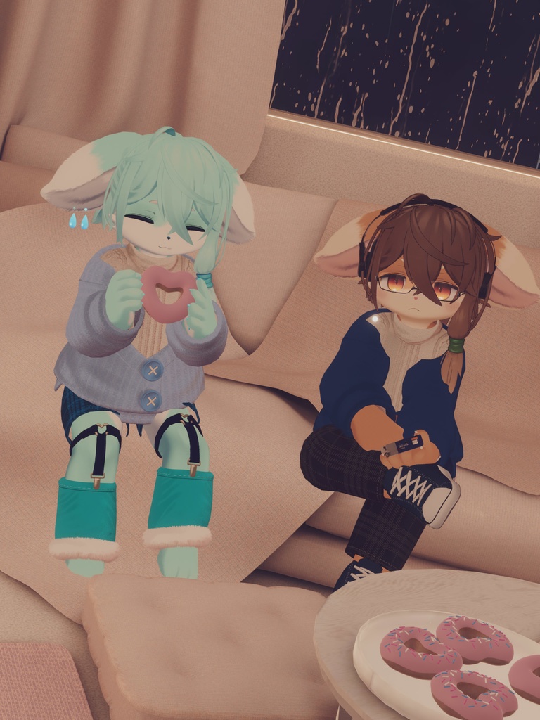 【VRChat想定3Dモデル】カーディガンコーデ「ChocoMoca」