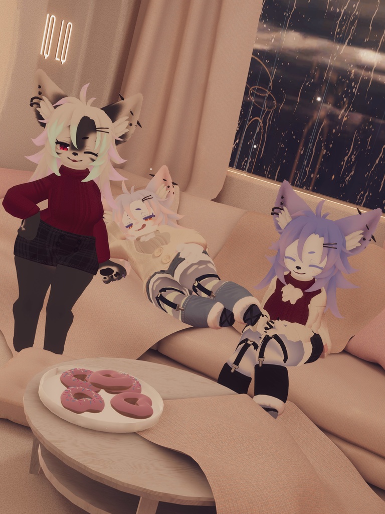 【VRChat想定3Dモデル】カーディガンコーデ「ChocoMoca」