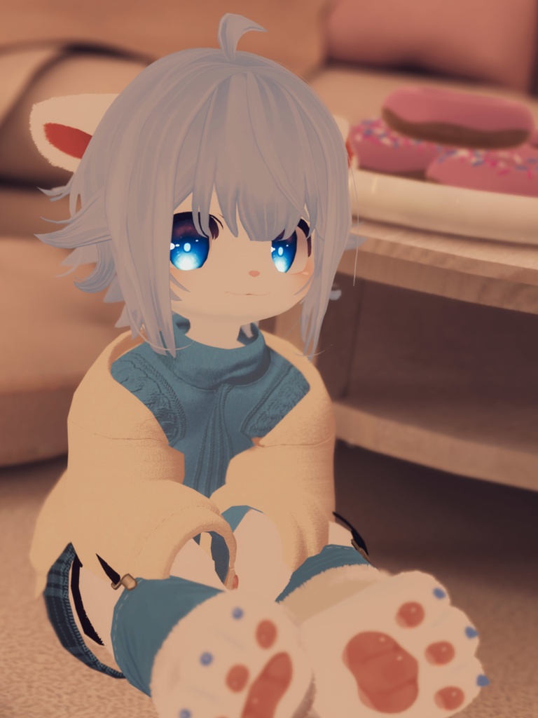 【VRChat想定3Dモデル】カーディガンコーデ「ChocoMoca」