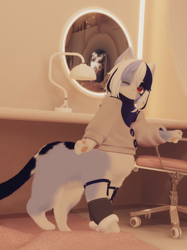 【VRChat想定3Dモデル】カーディガンコーデ「ChocoMoca」