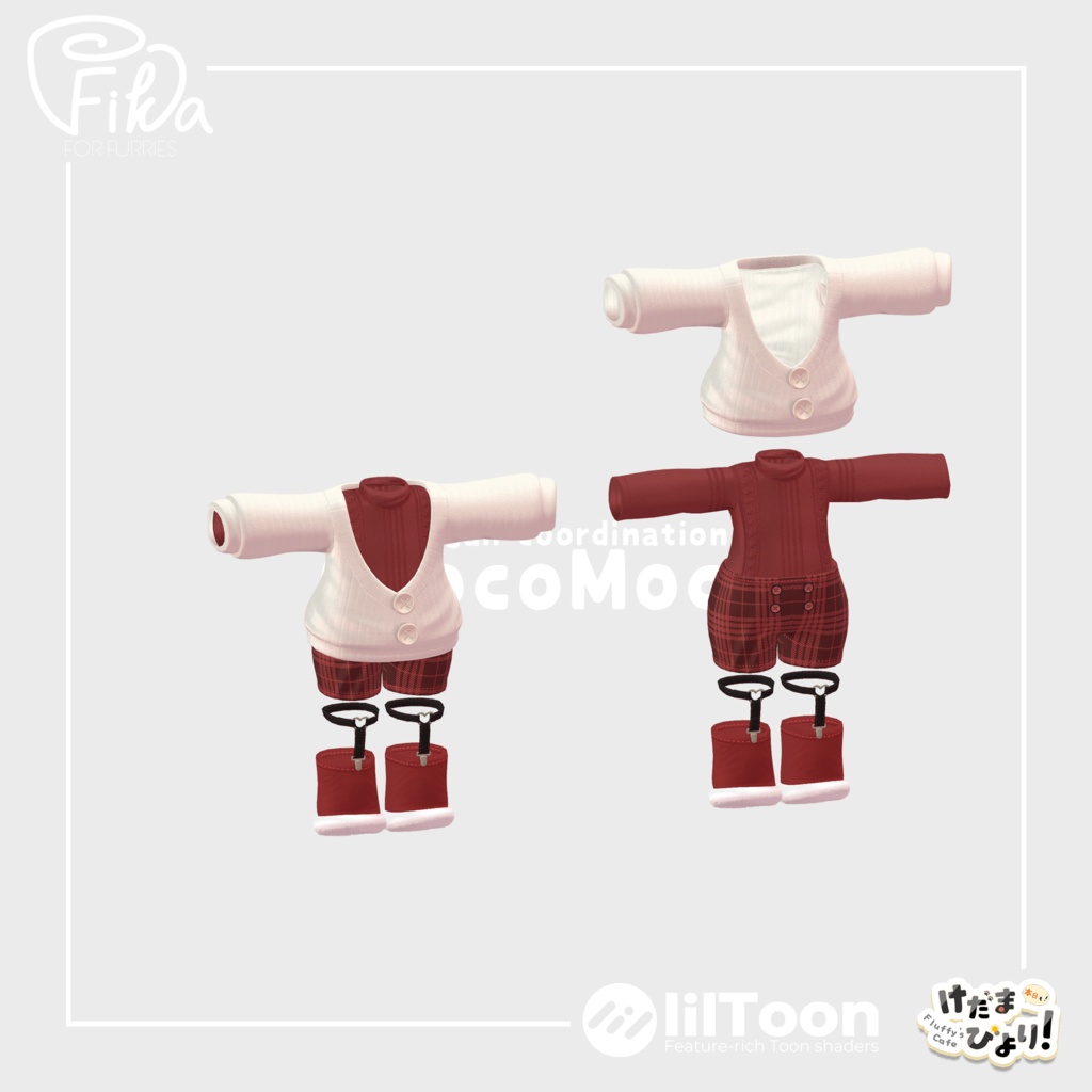 【VRChat想定3Dモデル】カーディガンコーデ「ChocoMoca」