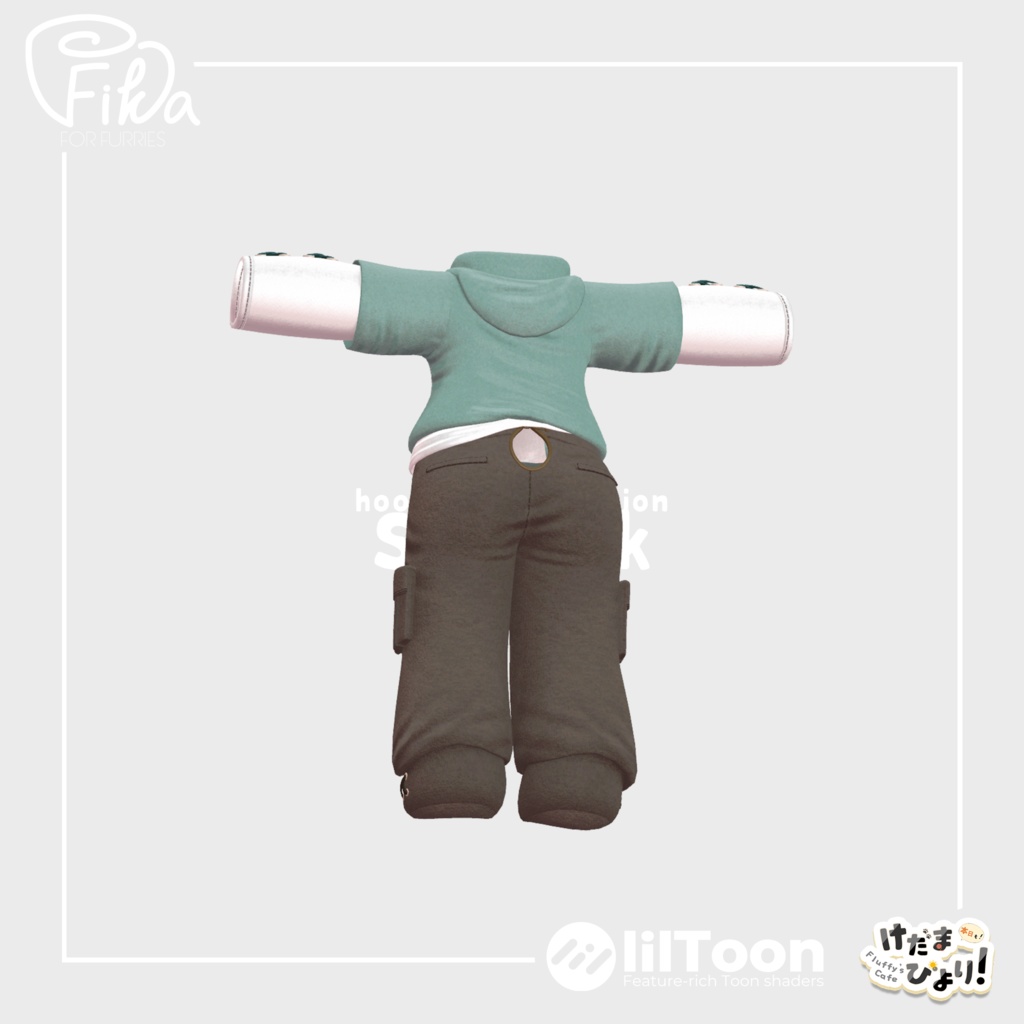 【VRChat想定3Dモデル】パーカーコーデ「Skylark」