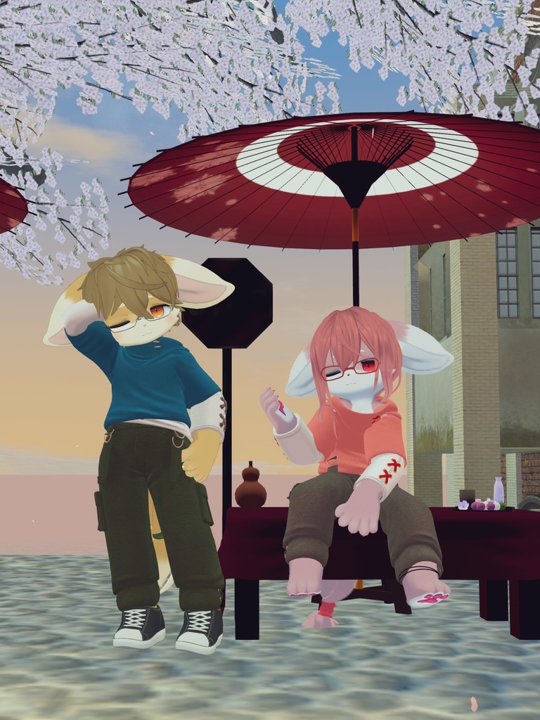 【VRChat想定3Dモデル】パーカーコーデ「Skylark」