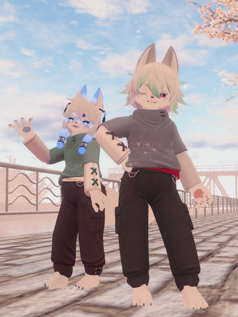 【VRChat想定3Dモデル】パーカーコーデ「Skylark」