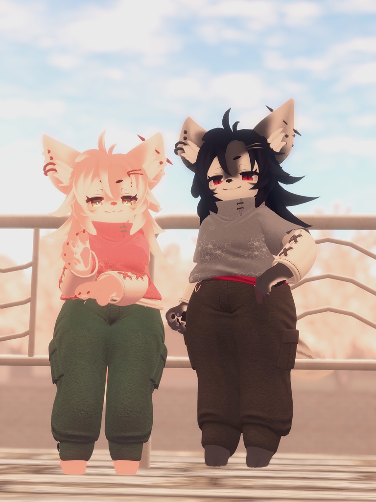 【VRChat想定3Dモデル】パーカーコーデ「Skylark」