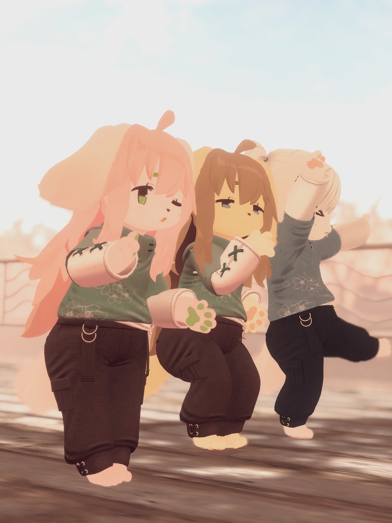 【VRChat想定3Dモデル】パーカーコーデ「Skylark」