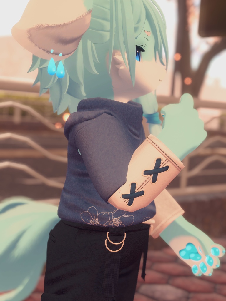 【VRChat想定3Dモデル】パーカーコーデ「Skylark」