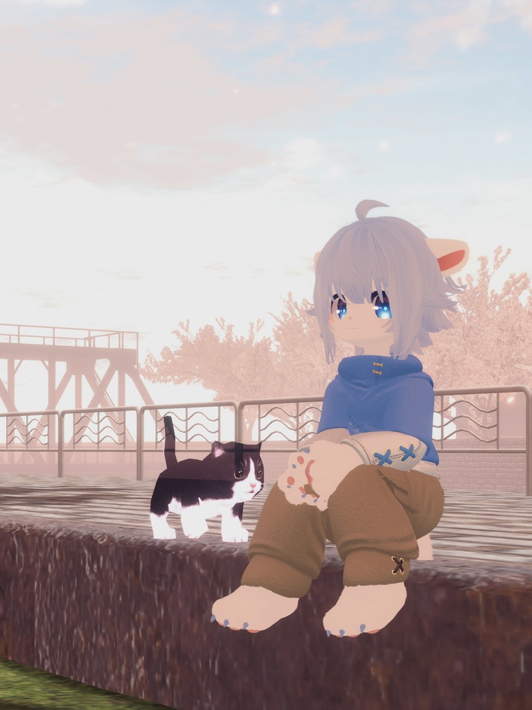 【VRChat想定3Dモデル】パーカーコーデ「Skylark」