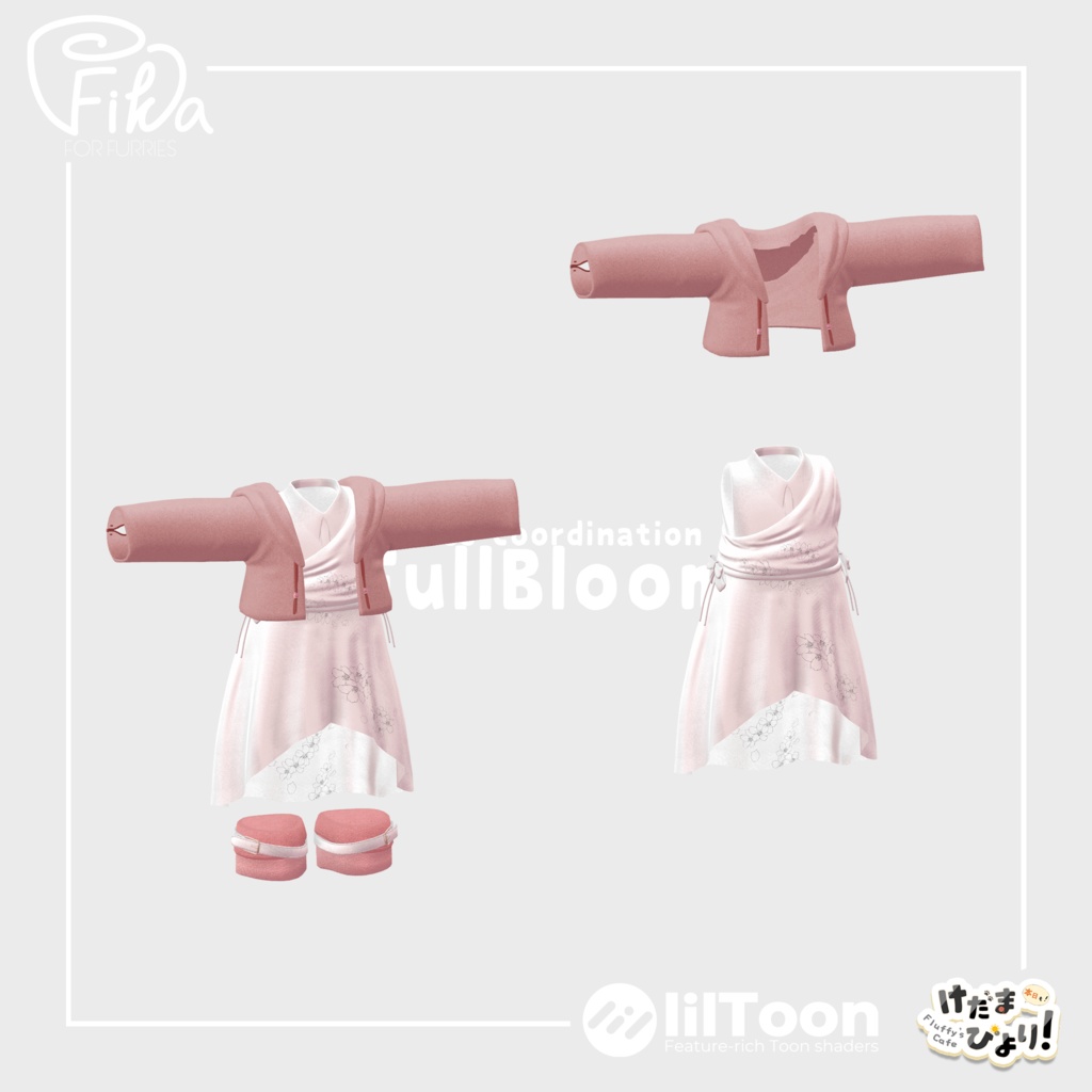 【VRChat想定3Dモデル】ワンピースコーデ「FullBloom」