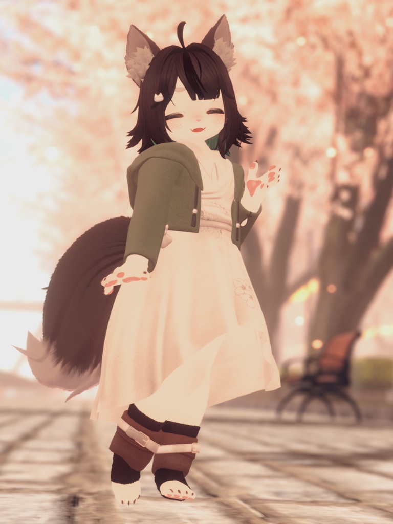 【VRChat想定3Dモデル】ワンピースコーデ「FullBloom」