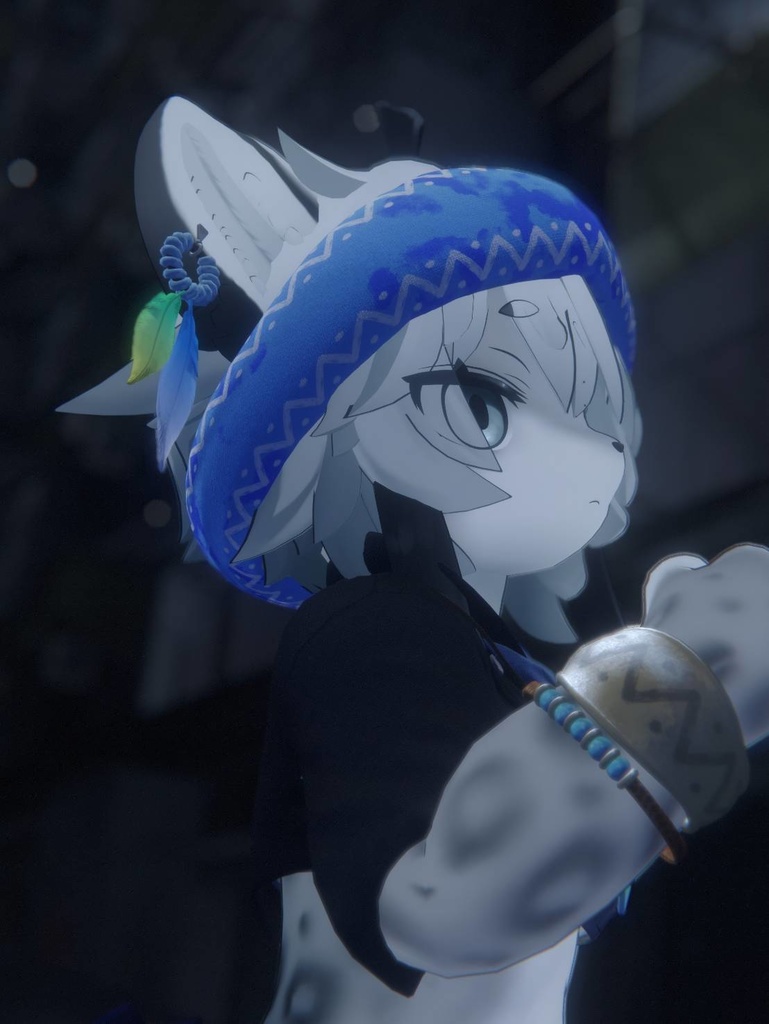 【VRChat想定3Dモデル】灰島ちゃん向けエスニックコーデ「BlouVlam」