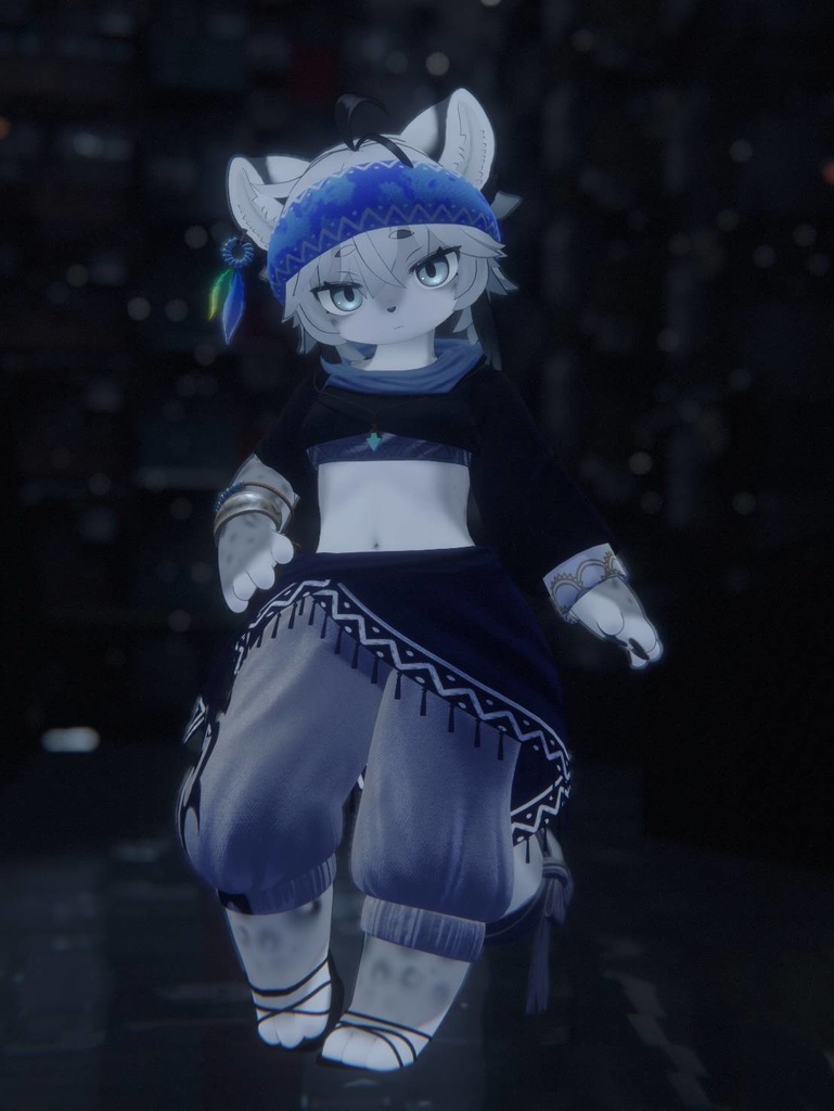 【VRChat想定3Dモデル】灰島ちゃん向けエスニックコーデ「BlouVlam」