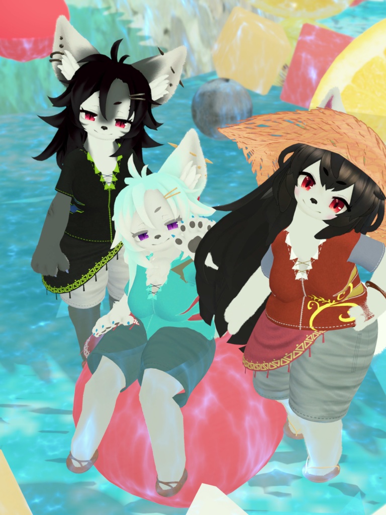 【VRChat想定3Dモデル】サマーコーデ「Pistrix」