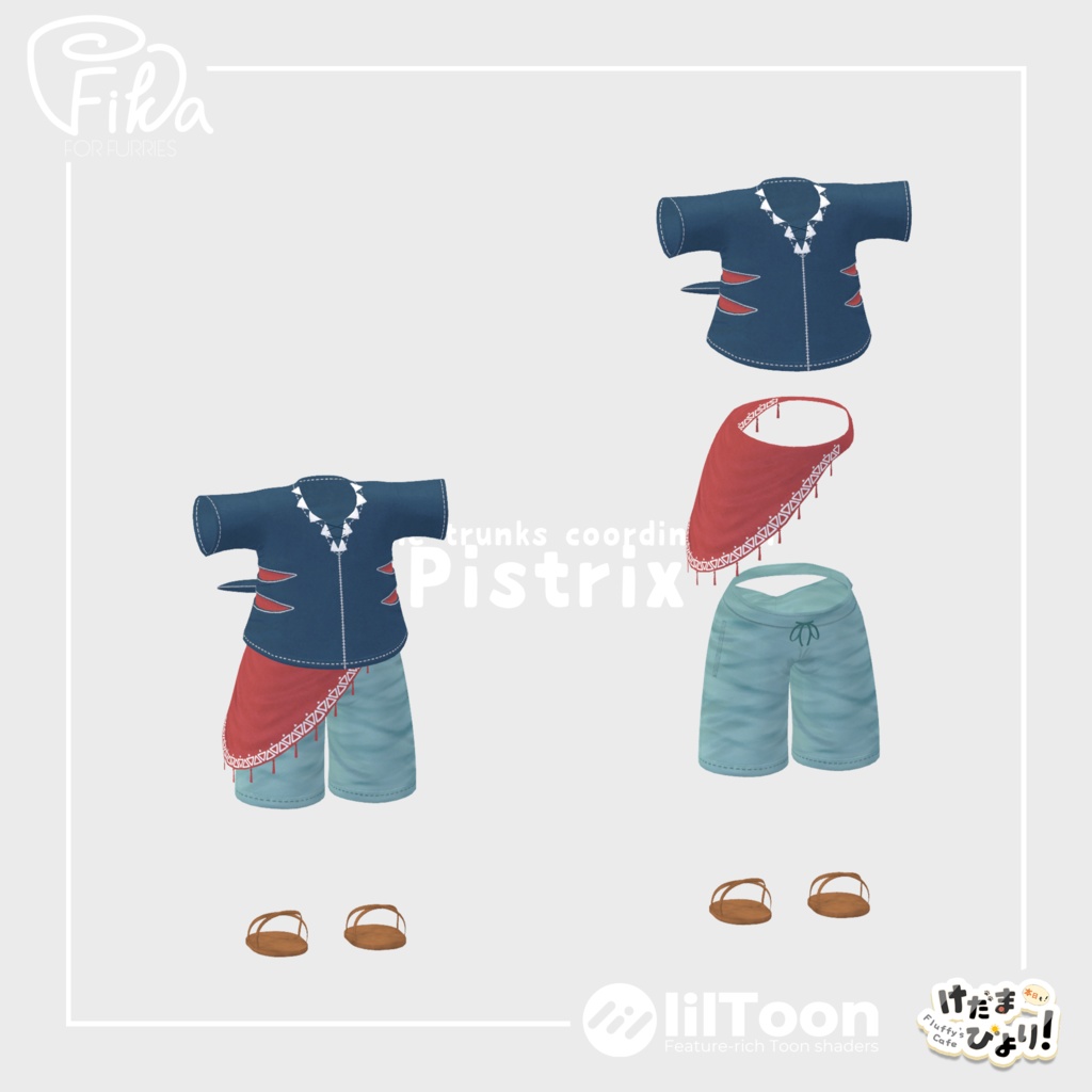 【VRChat想定3Dモデル】サマーコーデ「Pistrix」