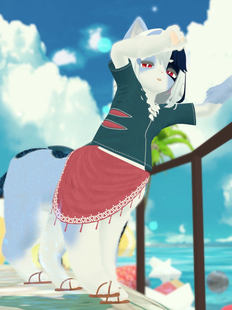 【VRChat想定3Dモデル】サマーコーデ「Pistrix」