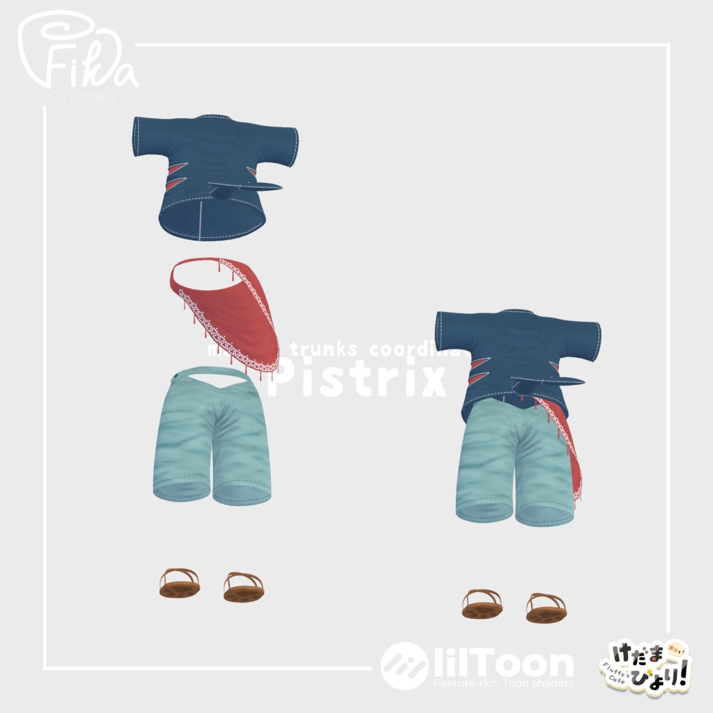 【VRChat想定3Dモデル】サマーコーデ「Pistrix」