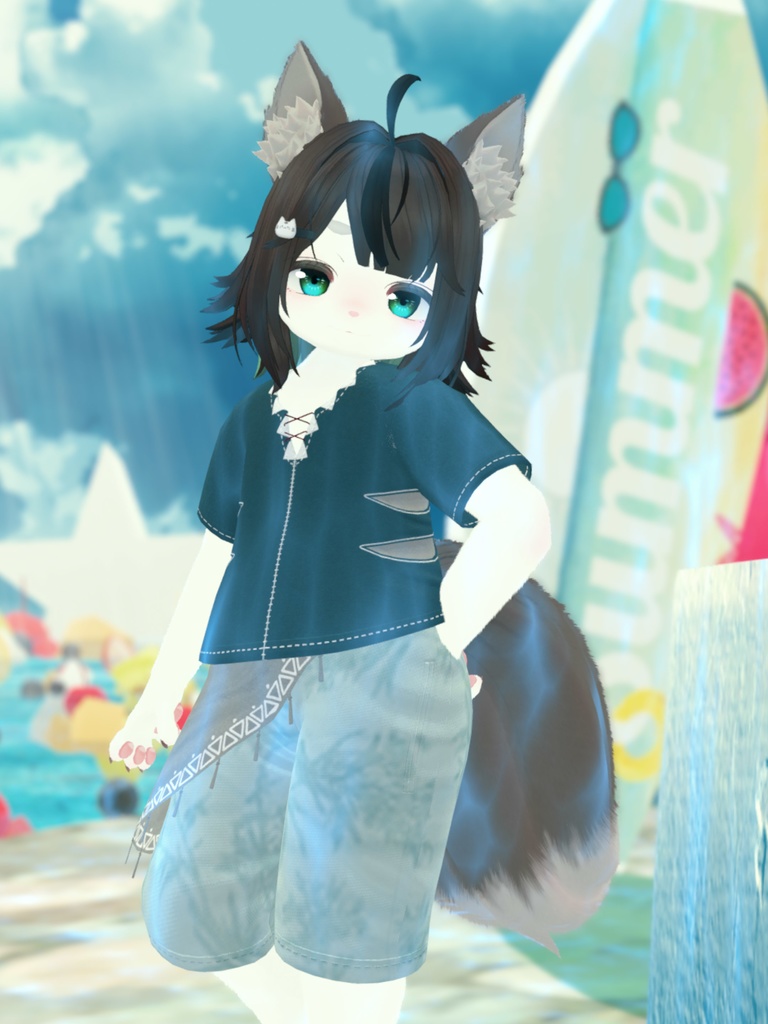 【VRChat想定3Dモデル】サマーコーデ「Pistrix」