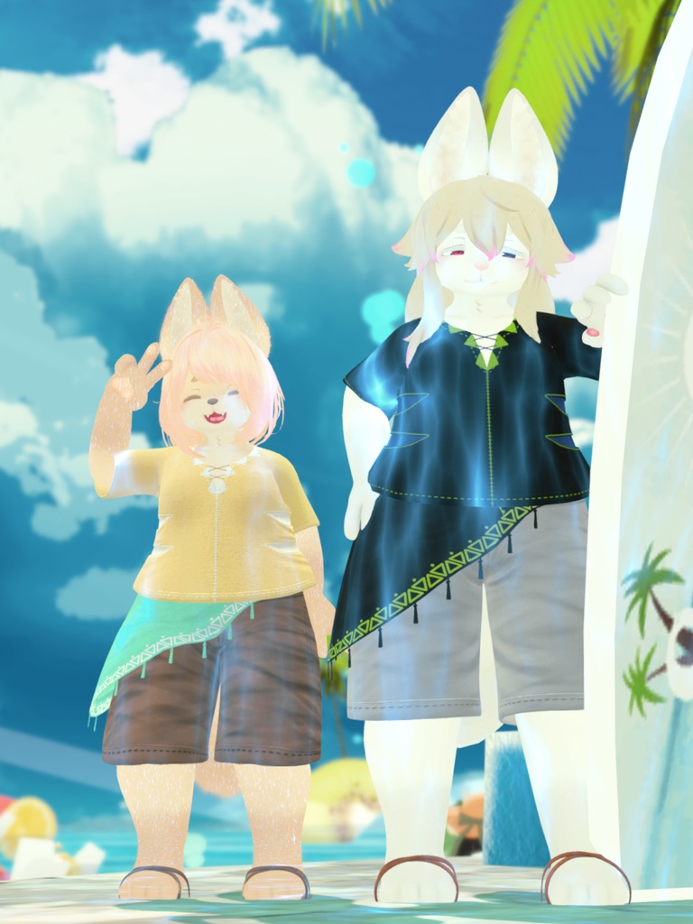 【VRChat想定3Dモデル】サマーコーデ「Pistrix」