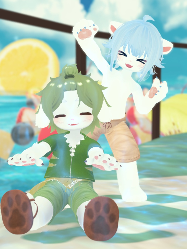 【VRChat想定3Dモデル】サマーコーデ「Pistrix」