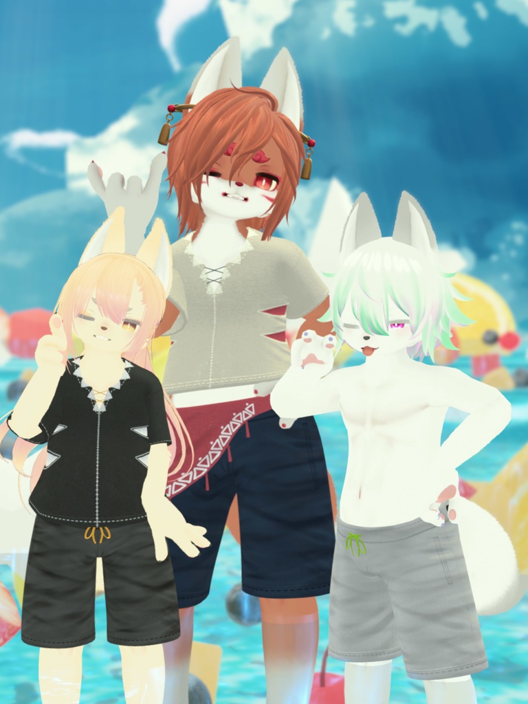 【VRChat想定3Dモデル】サマーコーデ「Pistrix」