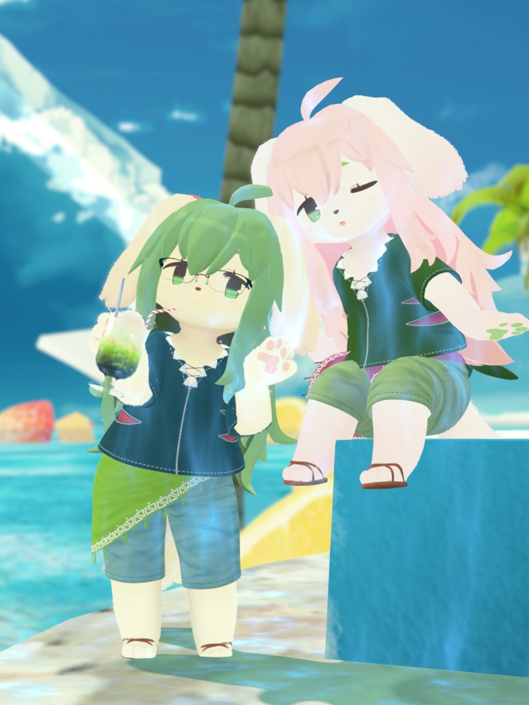 【VRChat想定3Dモデル】サマーコーデ「Pistrix」