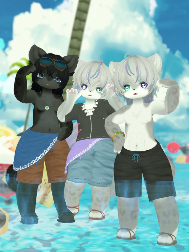 【VRChat想定3Dモデル】サマーコーデ「Pistrix」