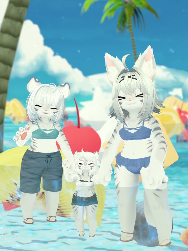 【VRChat想定3Dモデル】サマーコーデ「SunFlower」