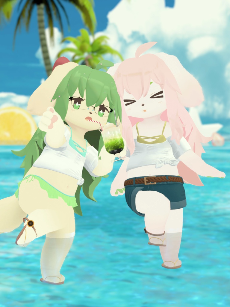 【VRChat想定3Dモデル】サマーコーデ「SunFlower」