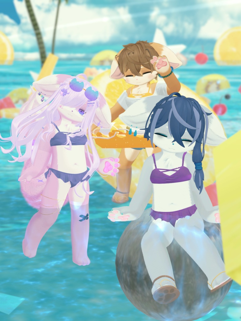 【VRChat想定3Dモデル】サマーコーデ「SunFlower」