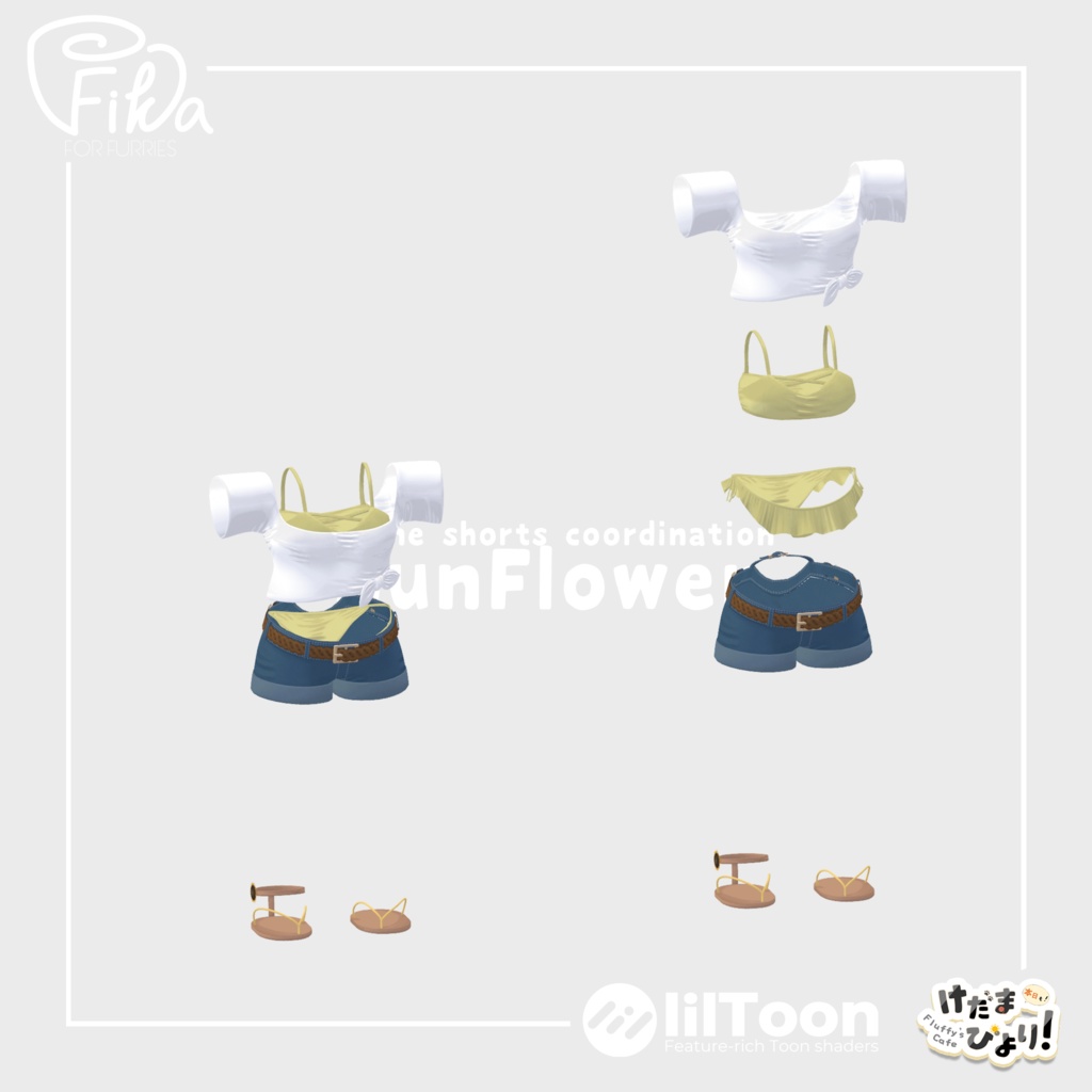 【VRChat想定3Dモデル】サマーコーデ「SunFlower」