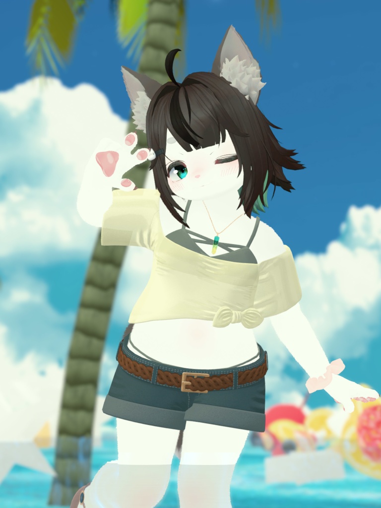 【VRChat想定3Dモデル】サマーコーデ「SunFlower」